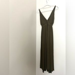 LULUS linen dress, olive green, size small